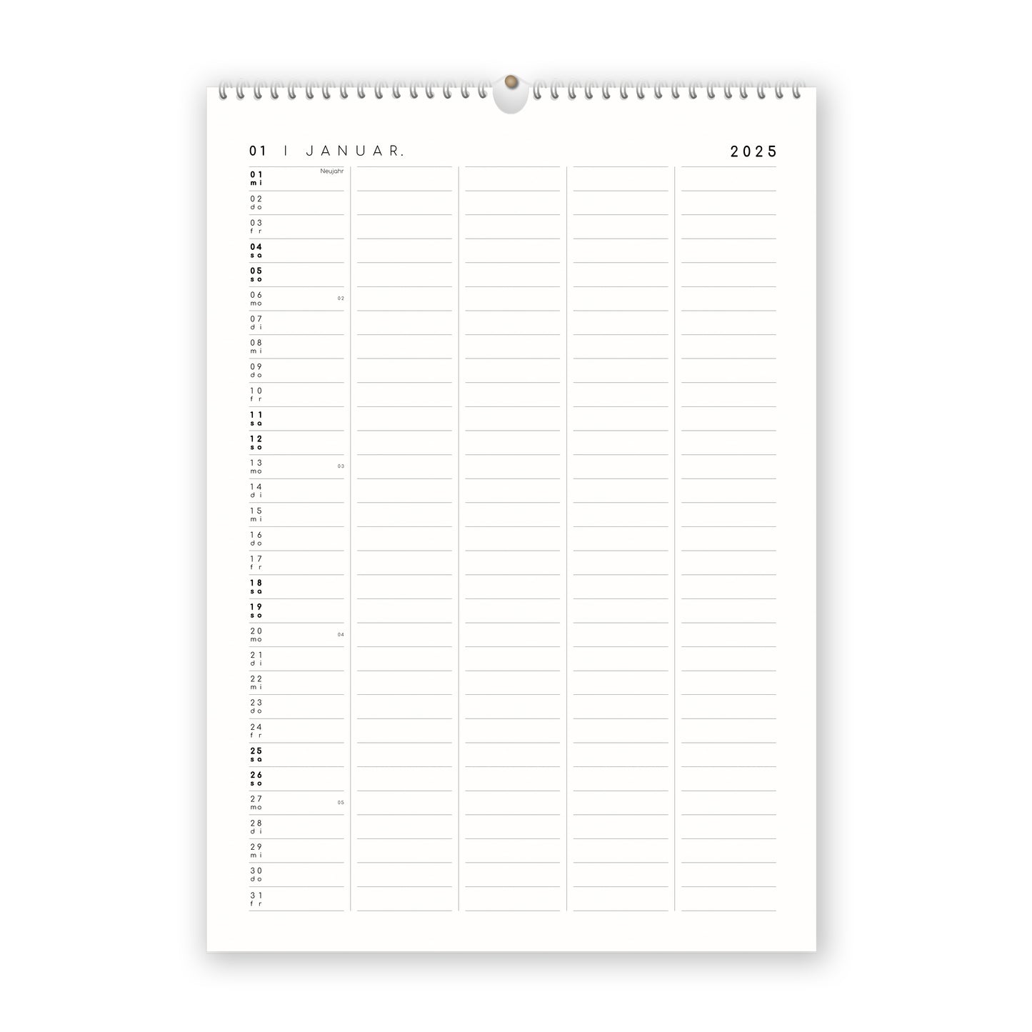 Familienkalender mit Klebepunkten - 2026