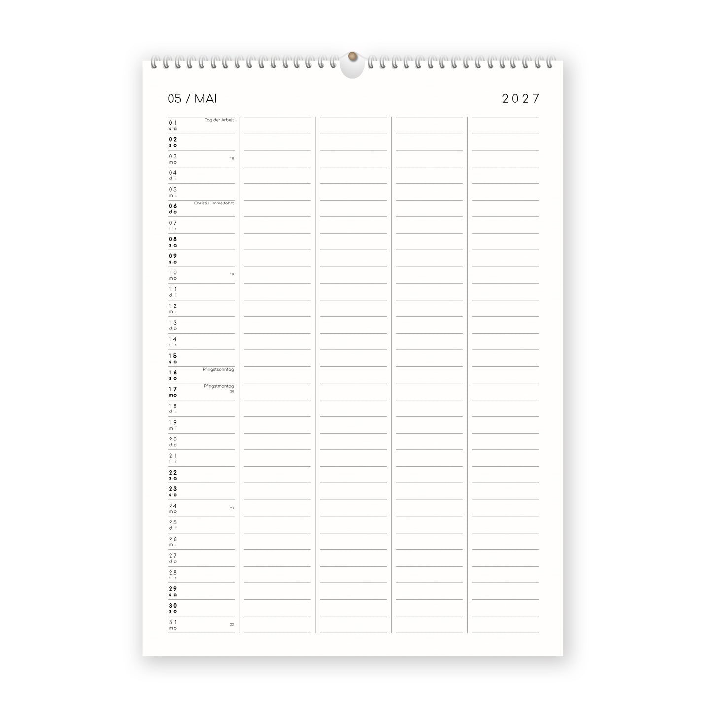 Familienkalender mit Klebepunkten - 2027