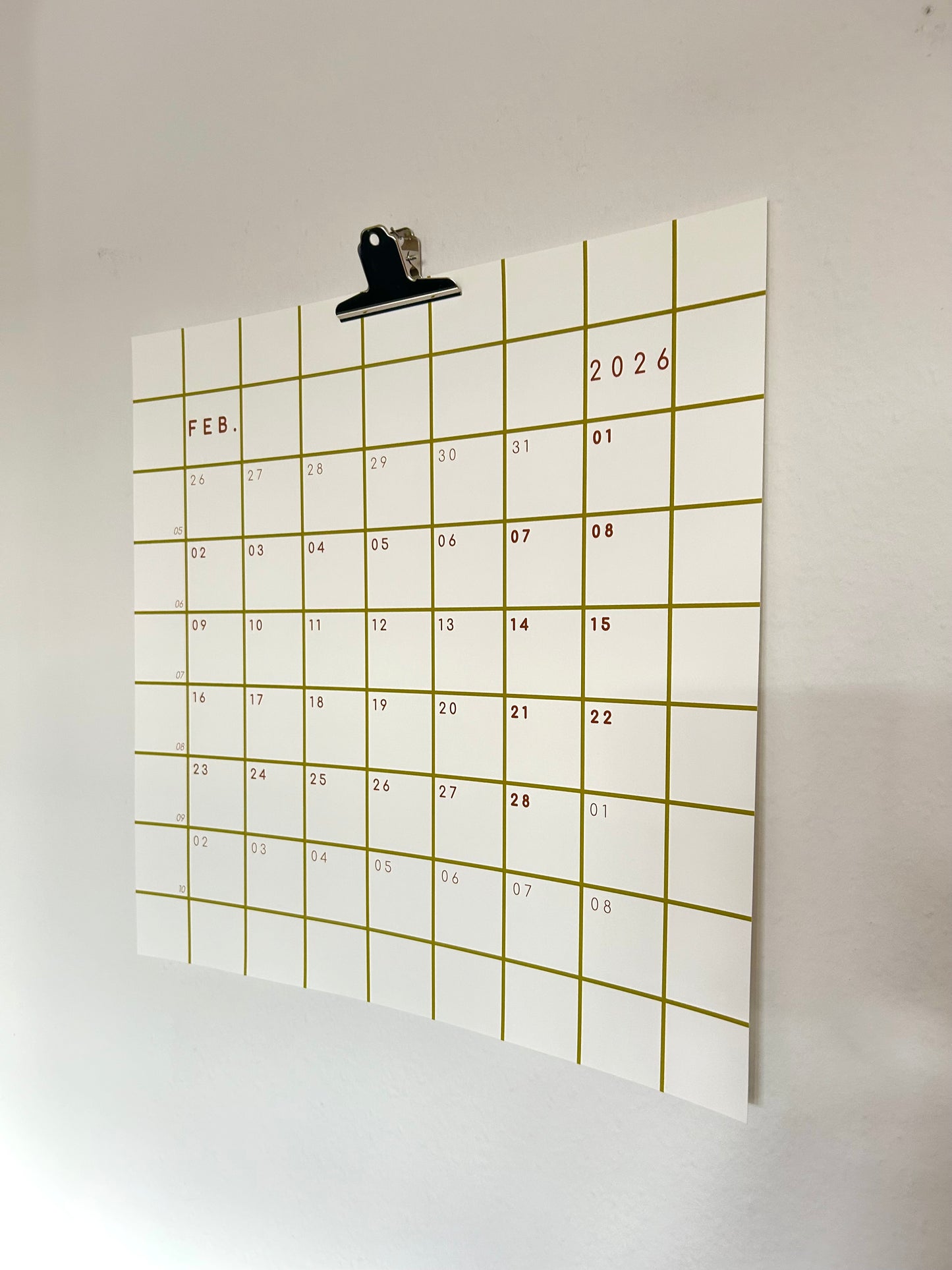 Kalender 2026 - kariert