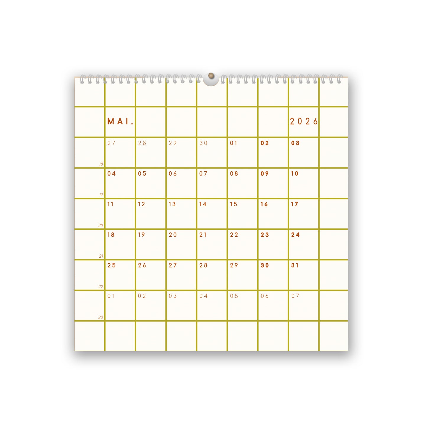 Kalender 2026 - kariert