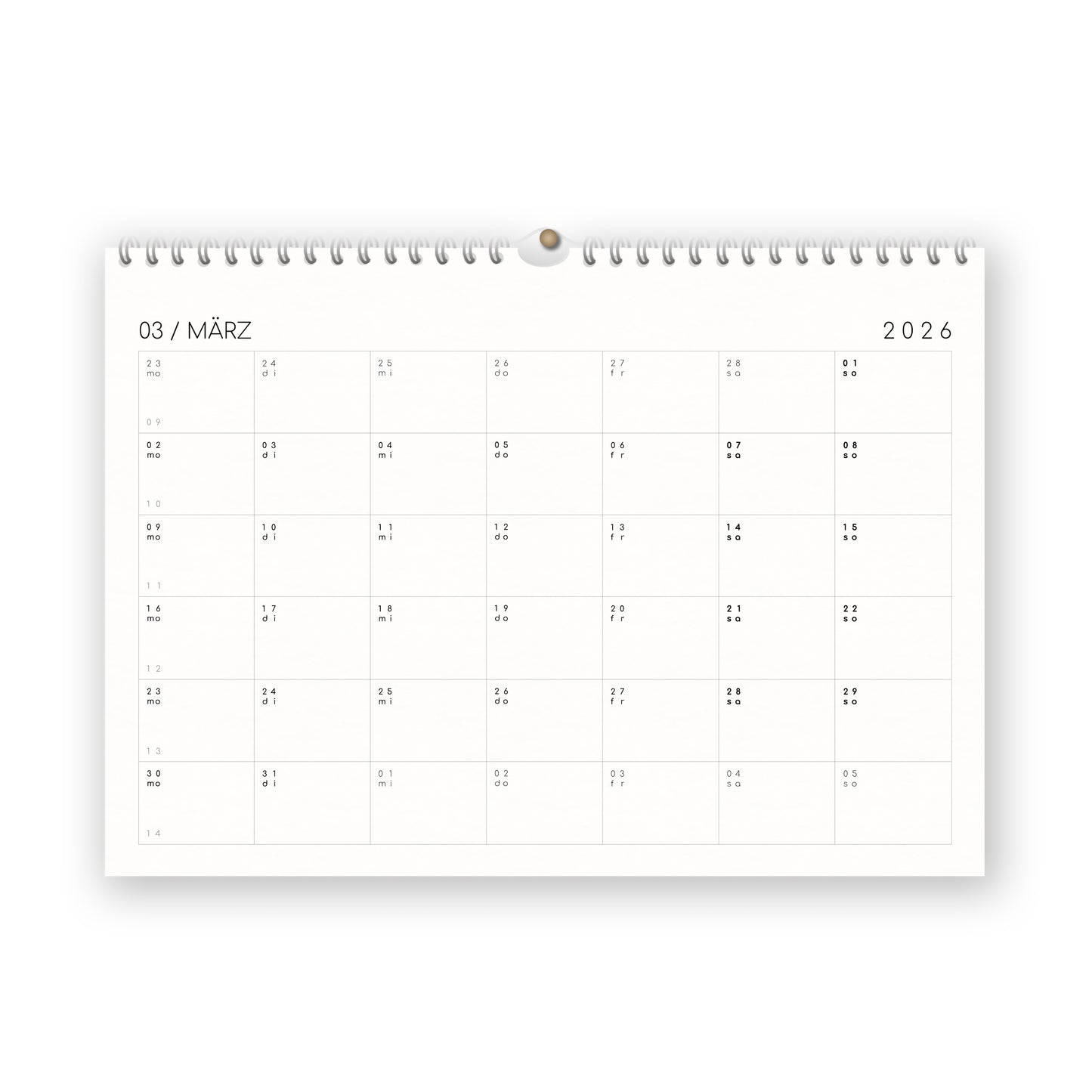 Kalender mit Aufklebern 2026 - A4 / A3