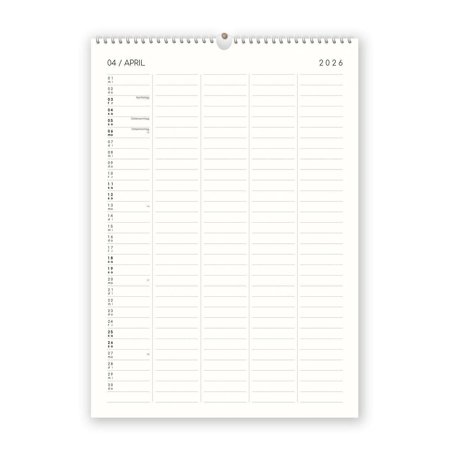 Familienkalender mit Klebepunkten - 2026