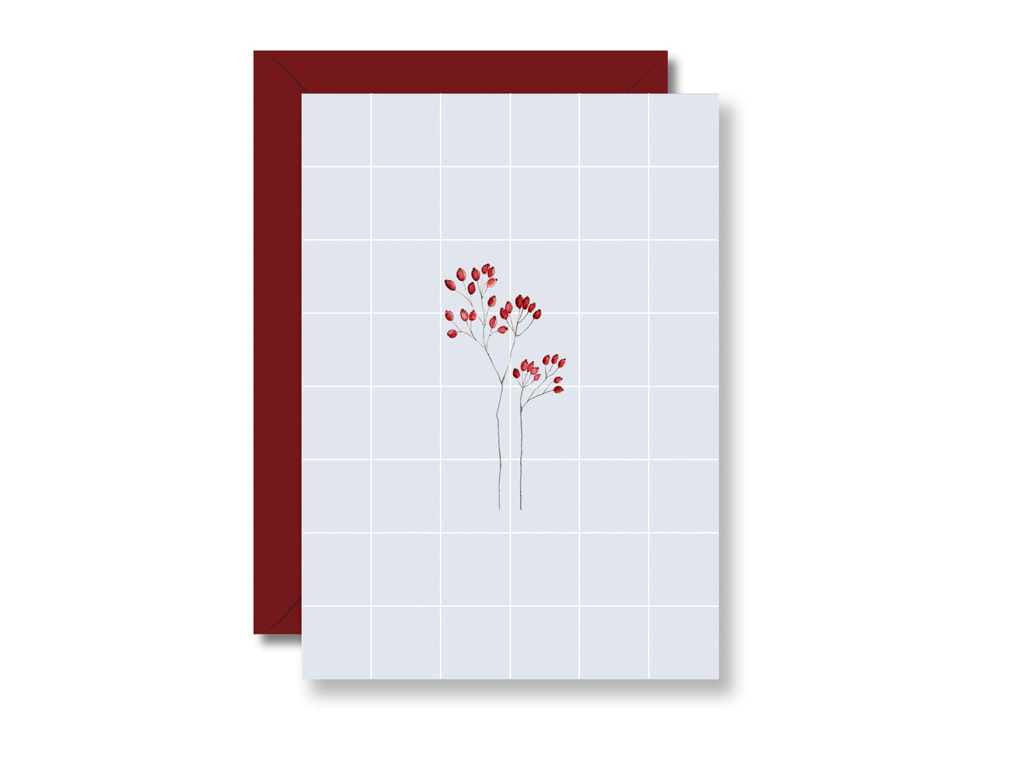 Beere, kariert | Postkarte