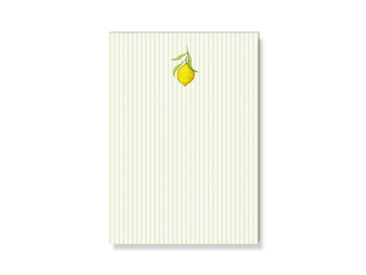 Notizblock A6 I Zitrone, gestreift