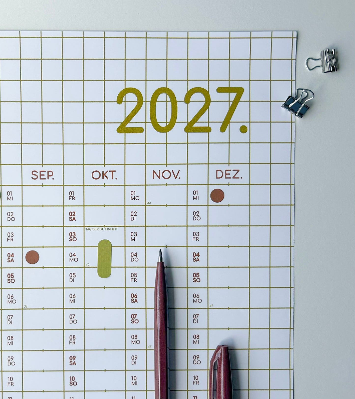 Jahresplaner 2027 - kariert