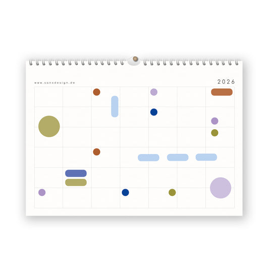 Kalender mit Aufklebern 2026 - A4 / A3