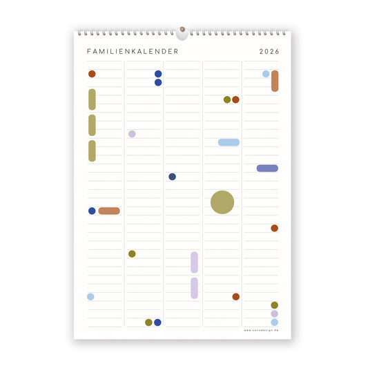 Familienkalender mit Klebepunkten - 2026