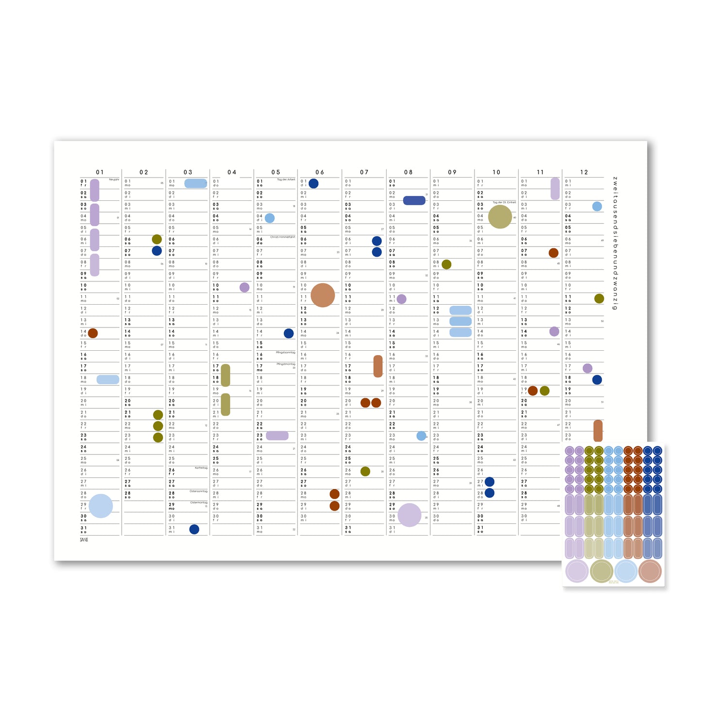 Kalender mit Klebepunkten 2027 - A2 / A1