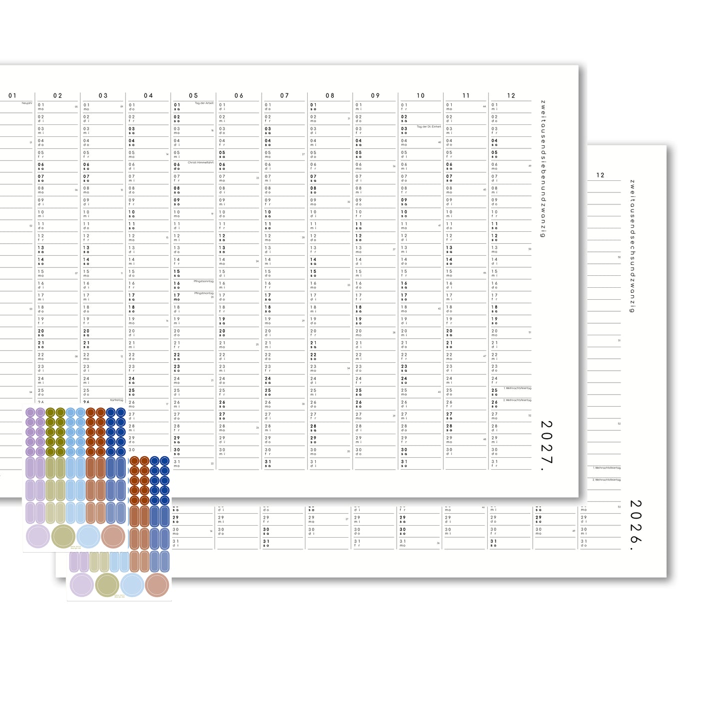 Kalender mit Klebepunkten 2027 - A2 / A1