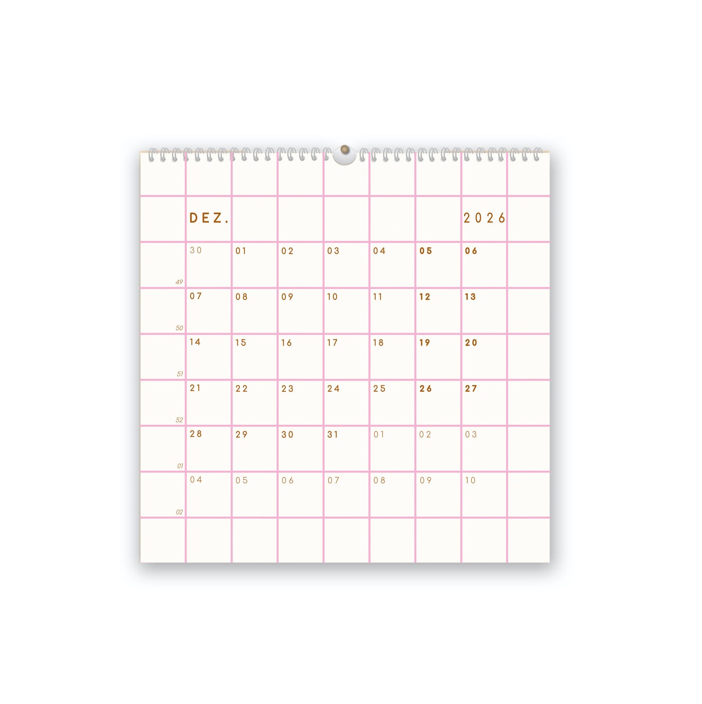 Kalender 2026 - kariert