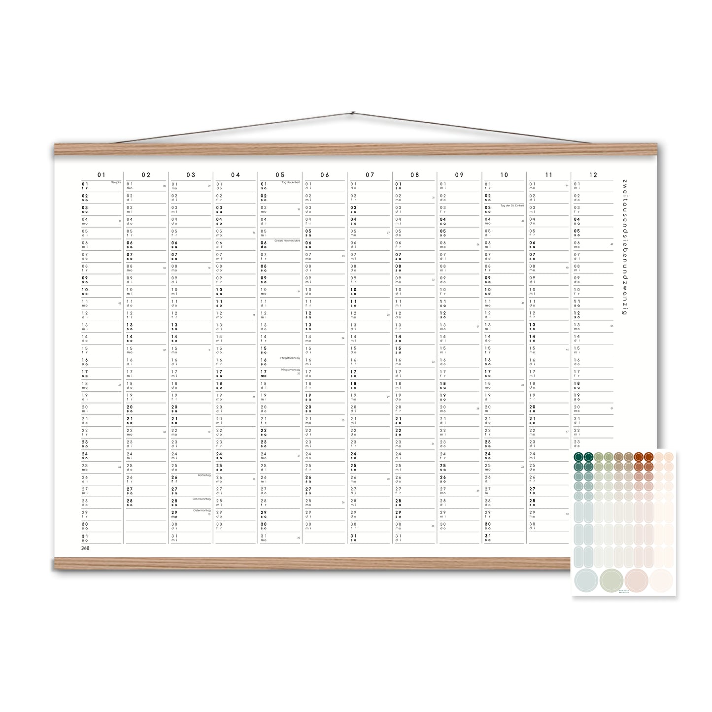 Kalender mit Klebepunkten 2027 - A2 / A1
