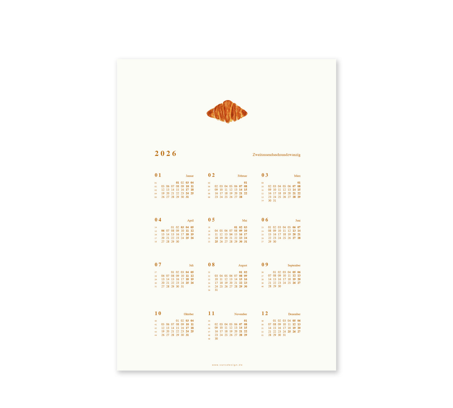 JAHRESÜBERSICHT 2026 - Croissant